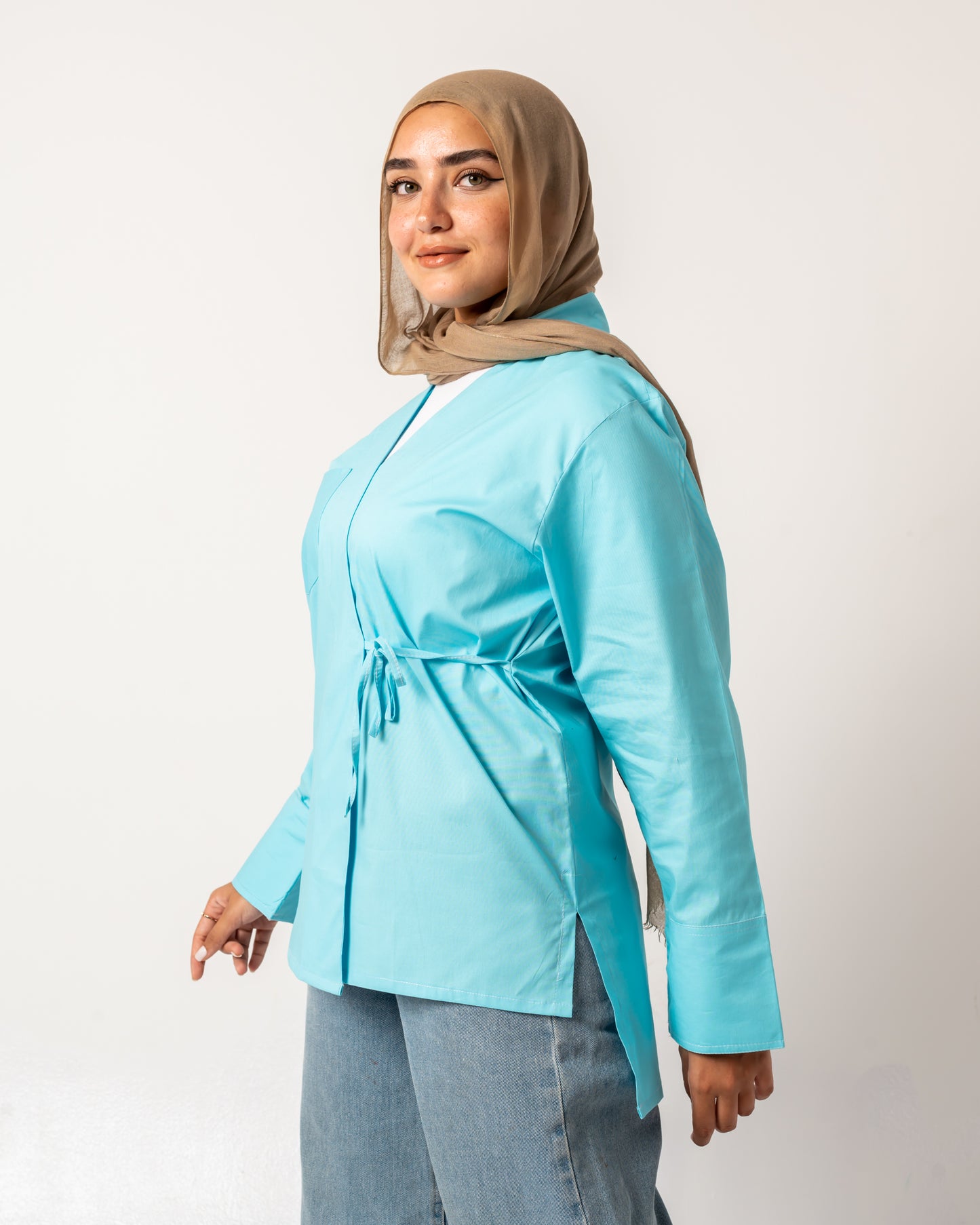 Wrap it up blouse in aqua