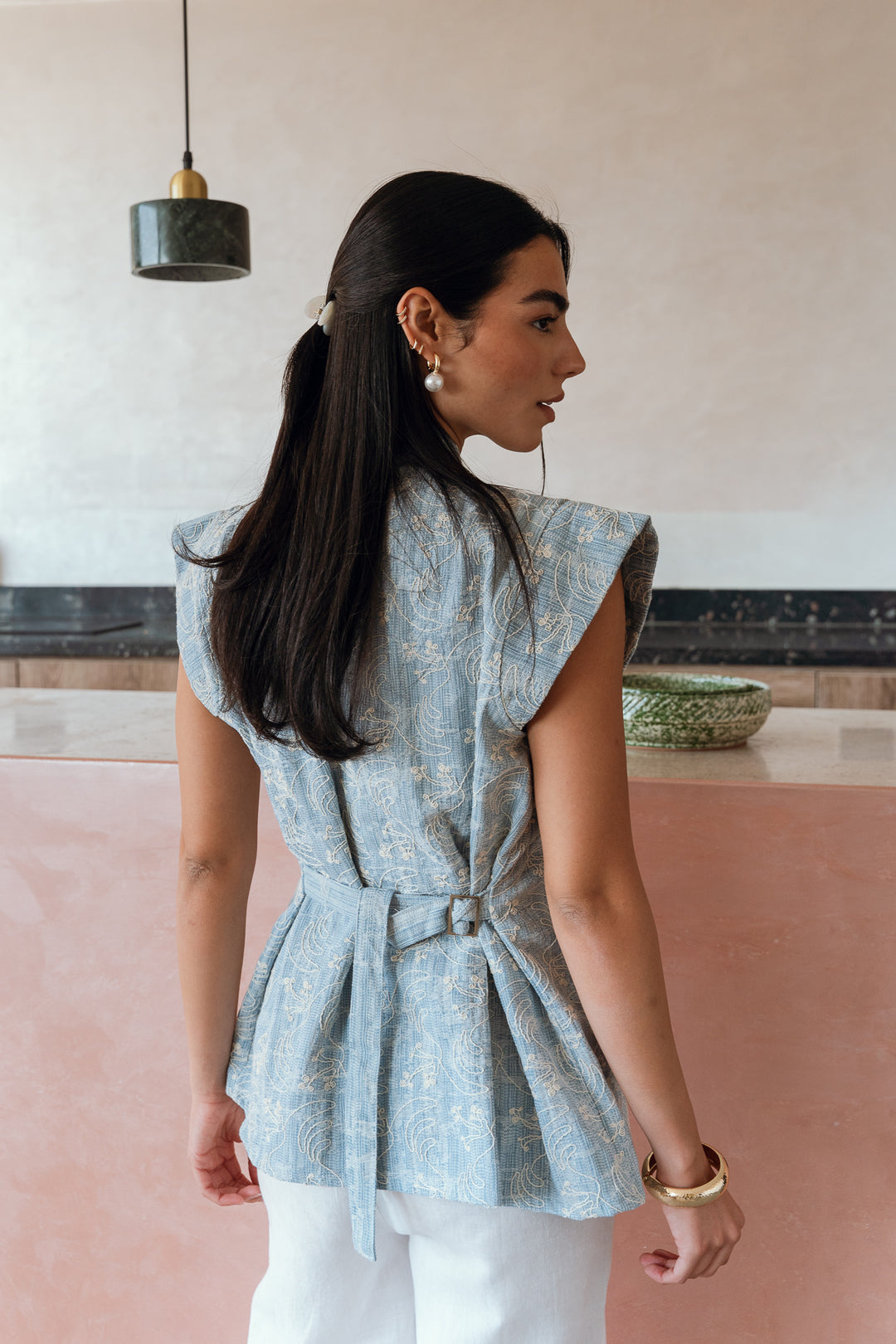 Daisy indigo vest