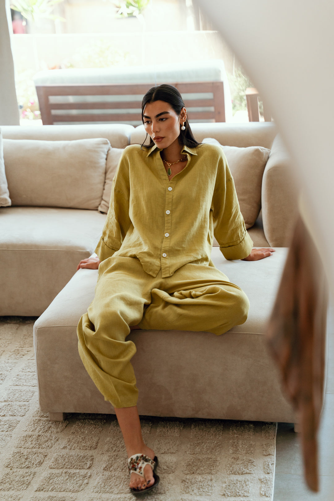 EASE BALLOON PANTS IN lime ( limited edition)