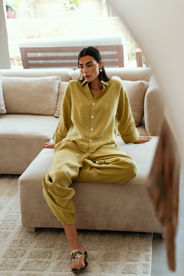 EASE BALLOON PANTS IN lime ( limited edition)