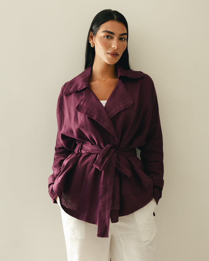Raw cardigan in purple