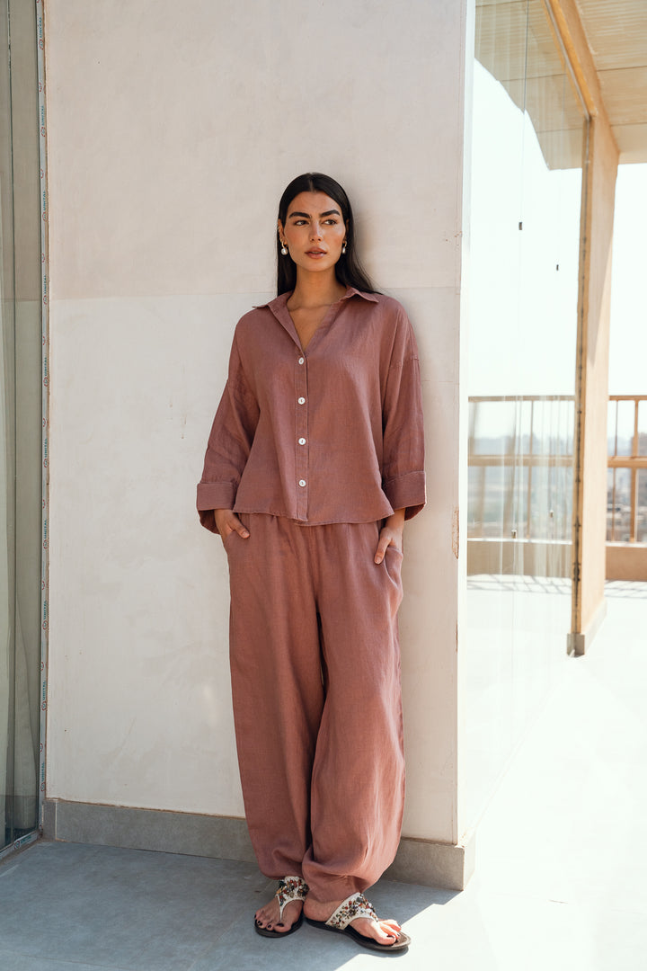 LOOSE MUSE SHIRT IN dusty rose( limited edition)