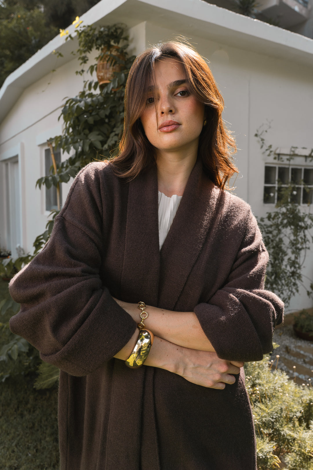 The Longline Cardigan – Dark Chocolate