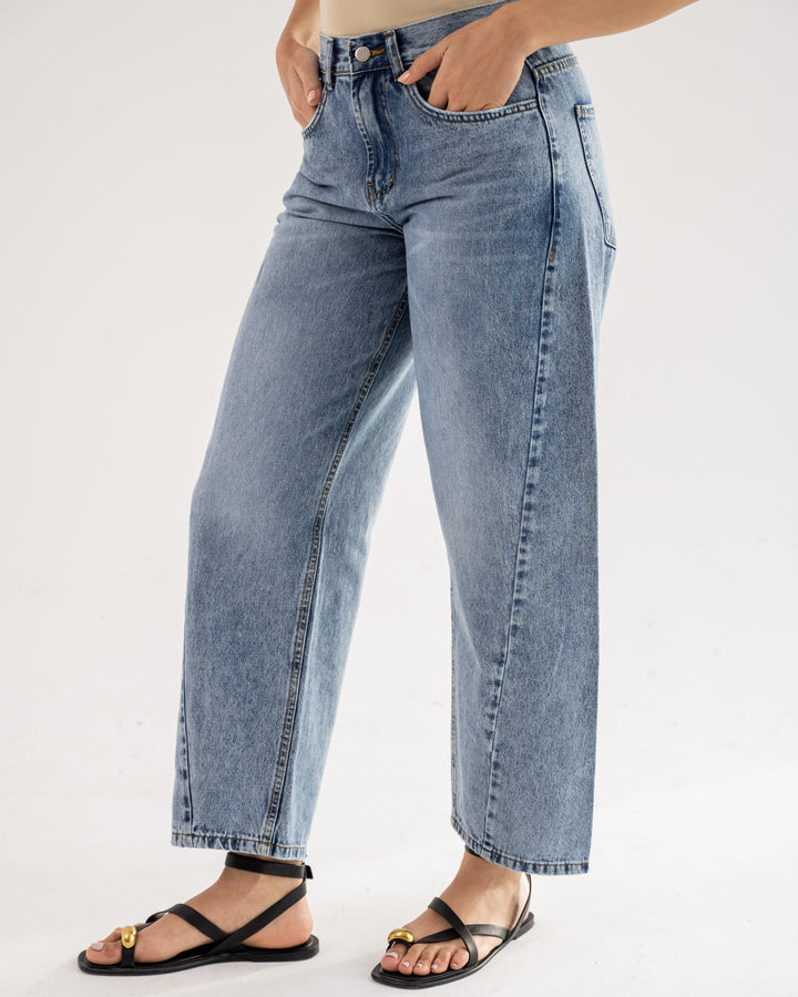 Baggy Barrel Mid Waist – Light Wash