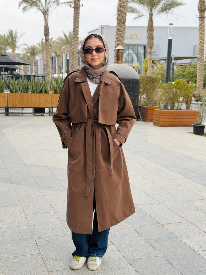 THE LUXE TRENCH COAT IN brown