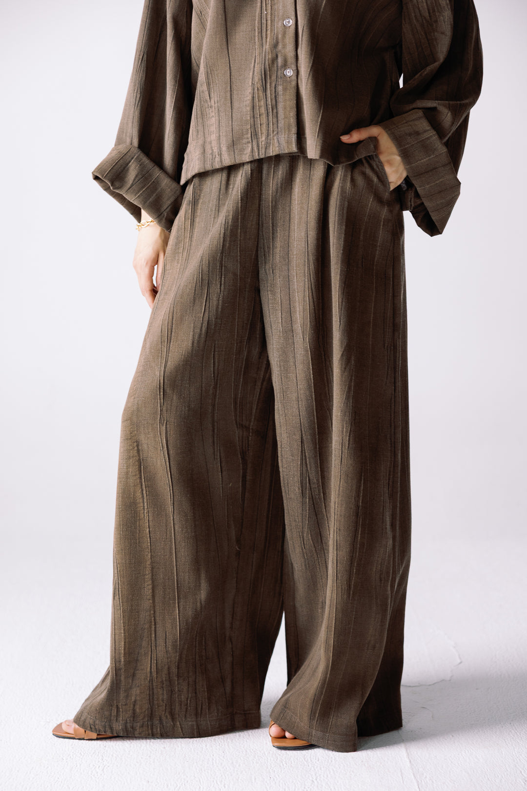 Sailor linen set in brown