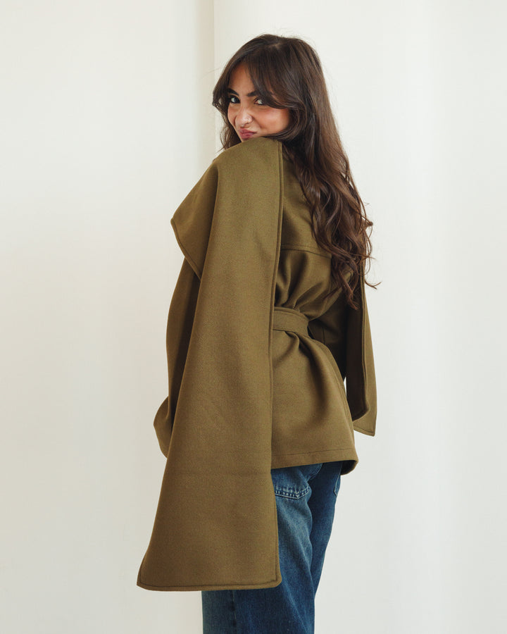 The Shawl Coat In Olive
