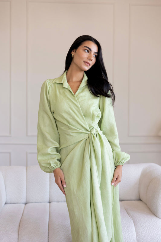 Serena Dress in soft green