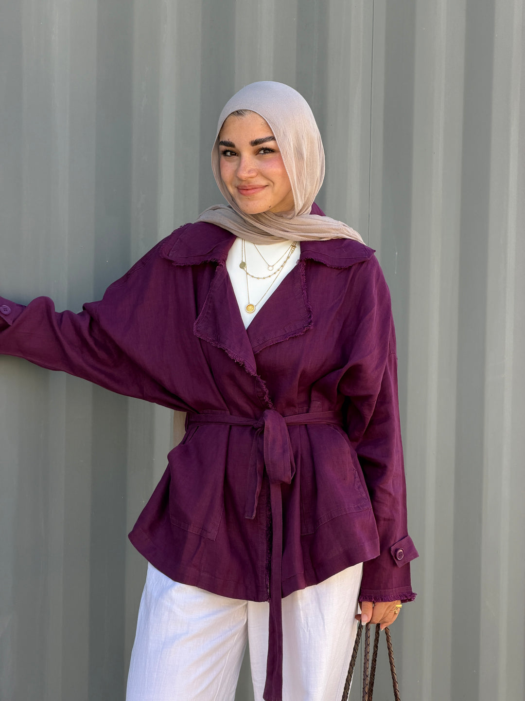Raw cardigan in purple