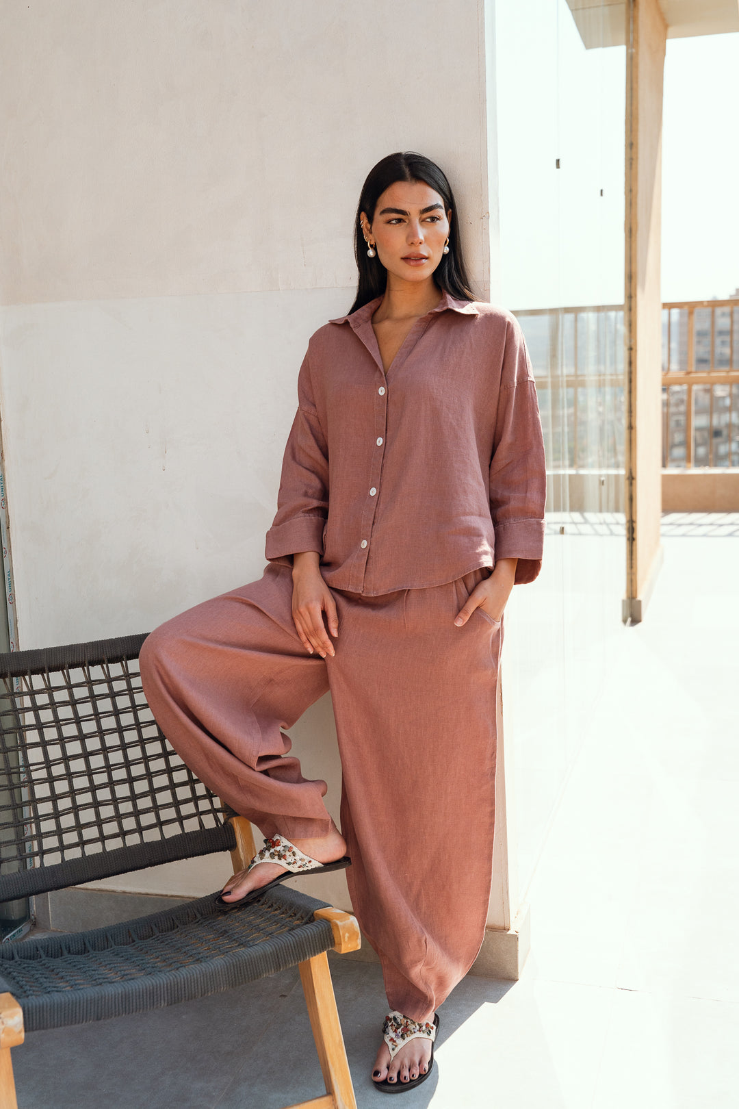 EASE BALLOON PANTS IN dusty rose (limited edition)