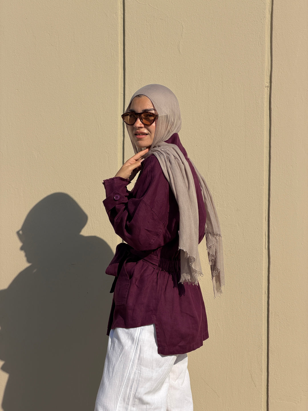 Raw cardigan in purple