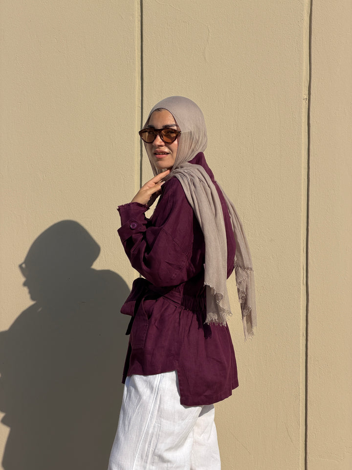 Raw cardigan in purple