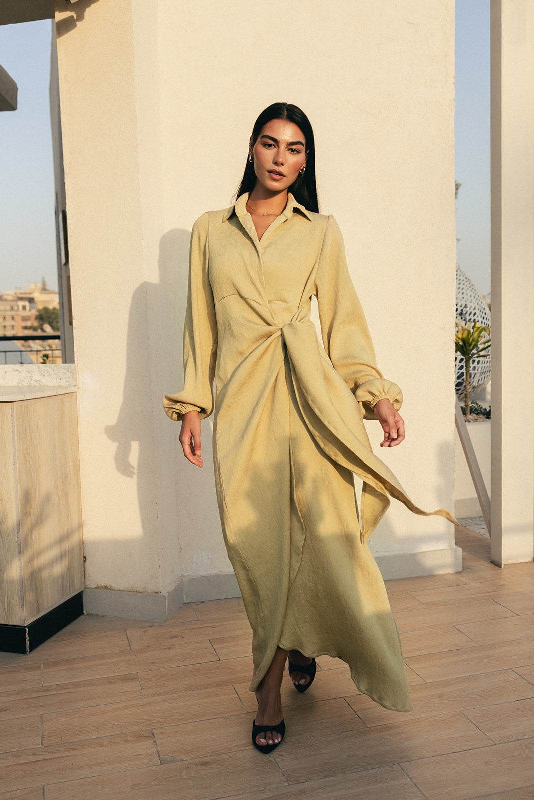 Serena-Air dress in pistachio