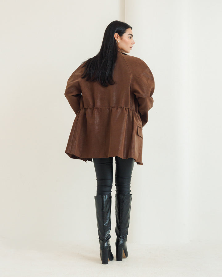 The Saddle Leather Jacket in Brown