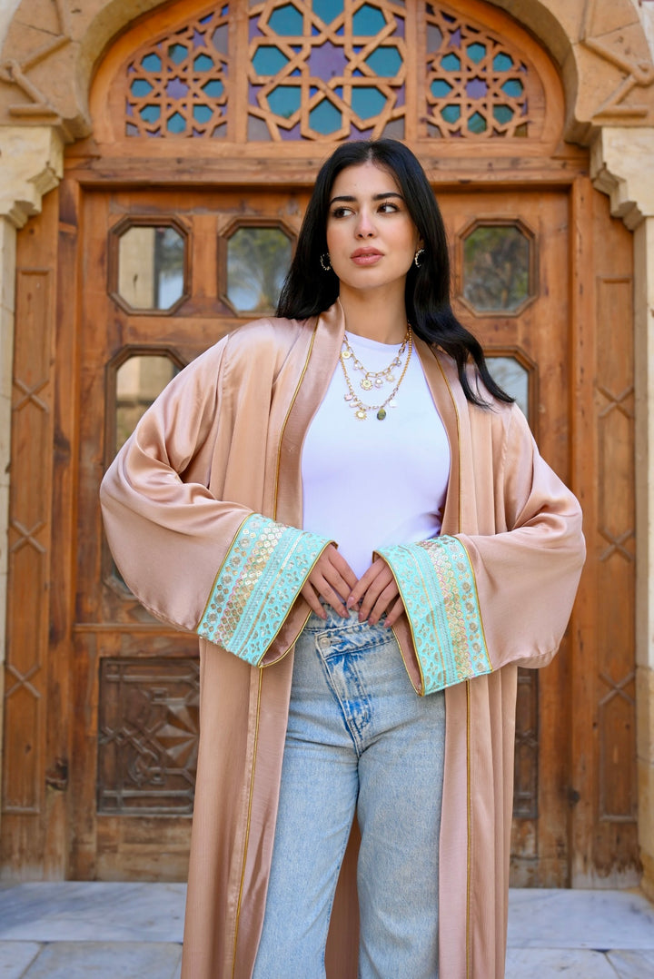 Layan abaya in rose gold