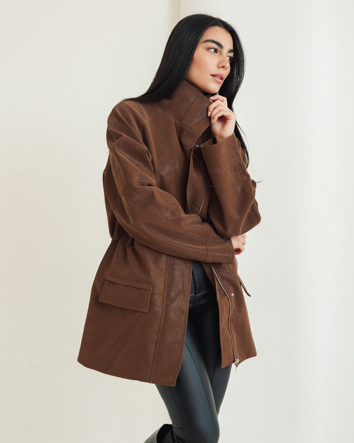 The Saddle Leather Jacket in Brown