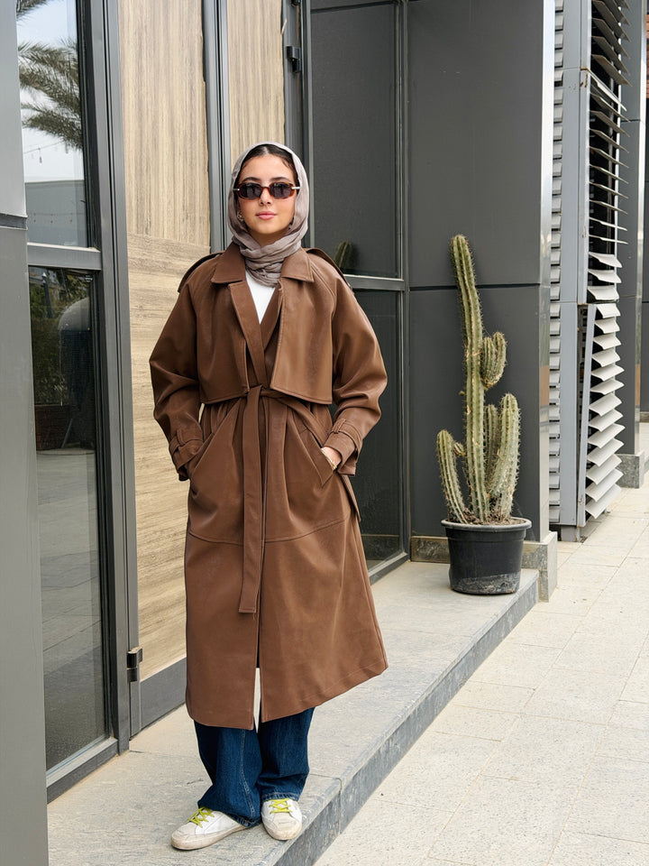 THE LUXE TRENCH COAT IN brown