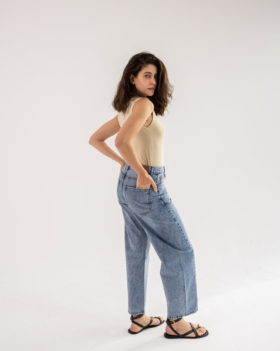 Baggy Barrel Mid Waist – Light Wash