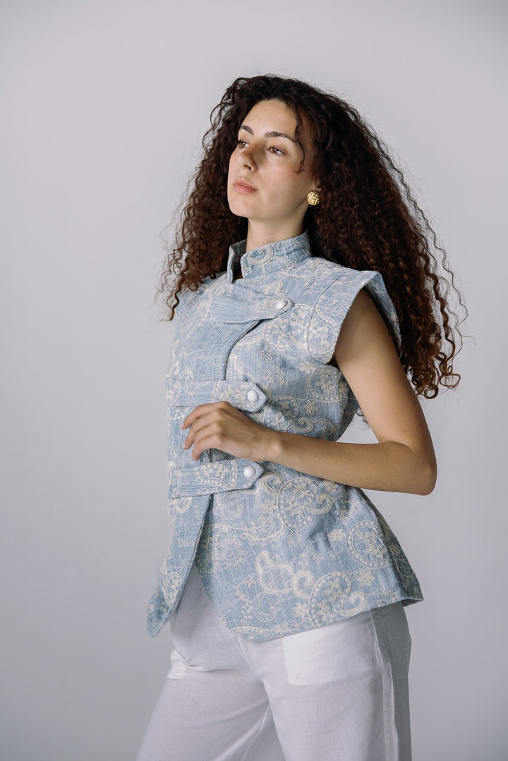 Indigo bloom vest
