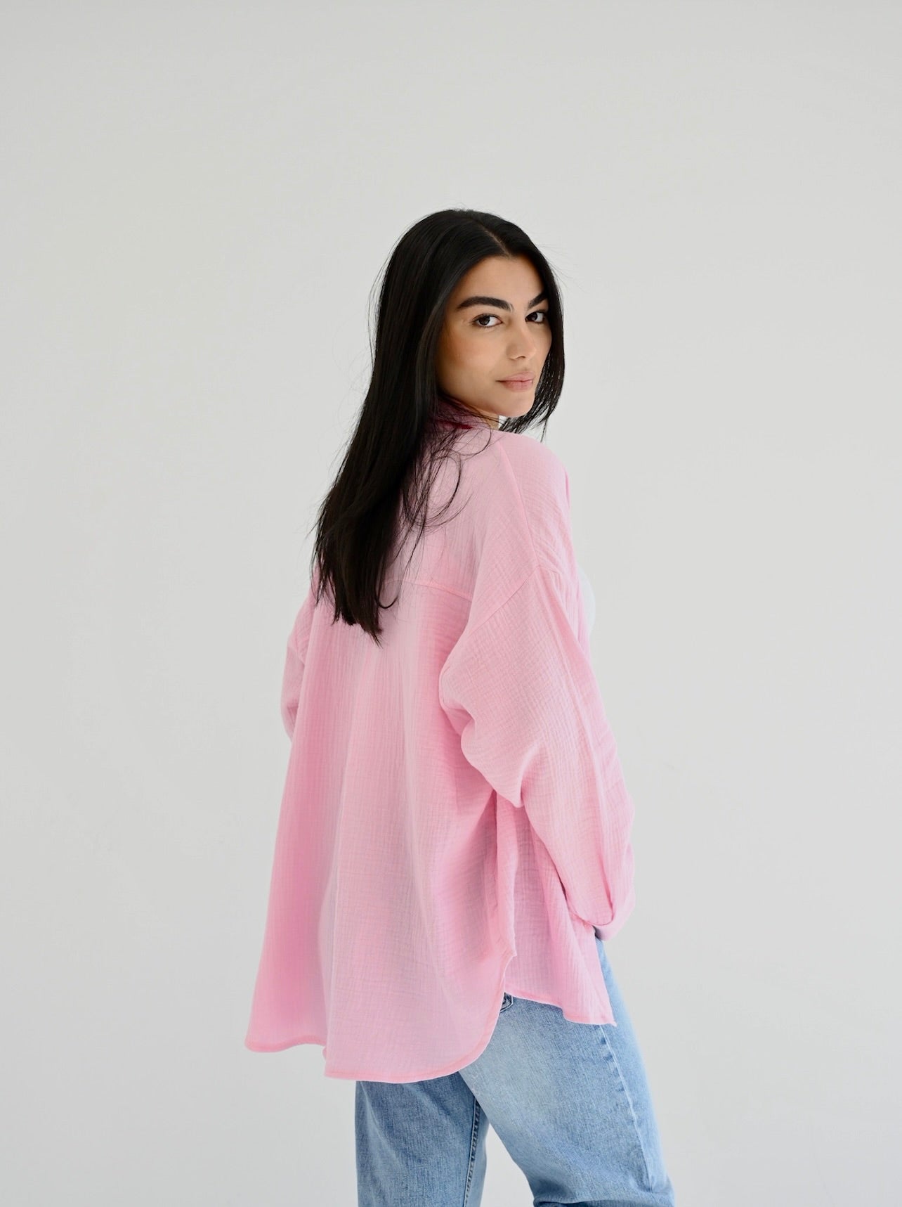 Fluffy shirt in pink