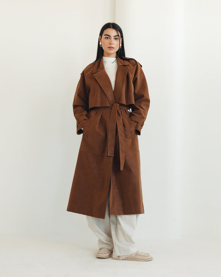 The Luxe Trench Coat In Havan