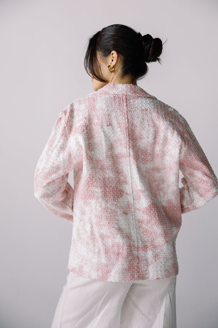 Denim over shirt in pink
