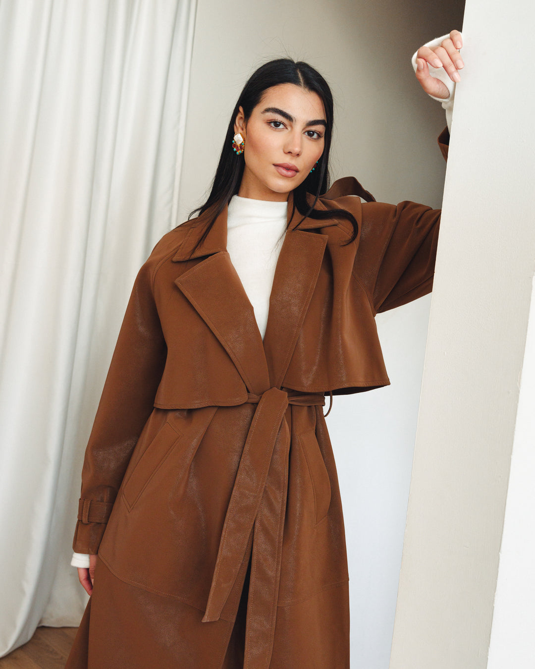 The Luxe Trench Coat In Havan