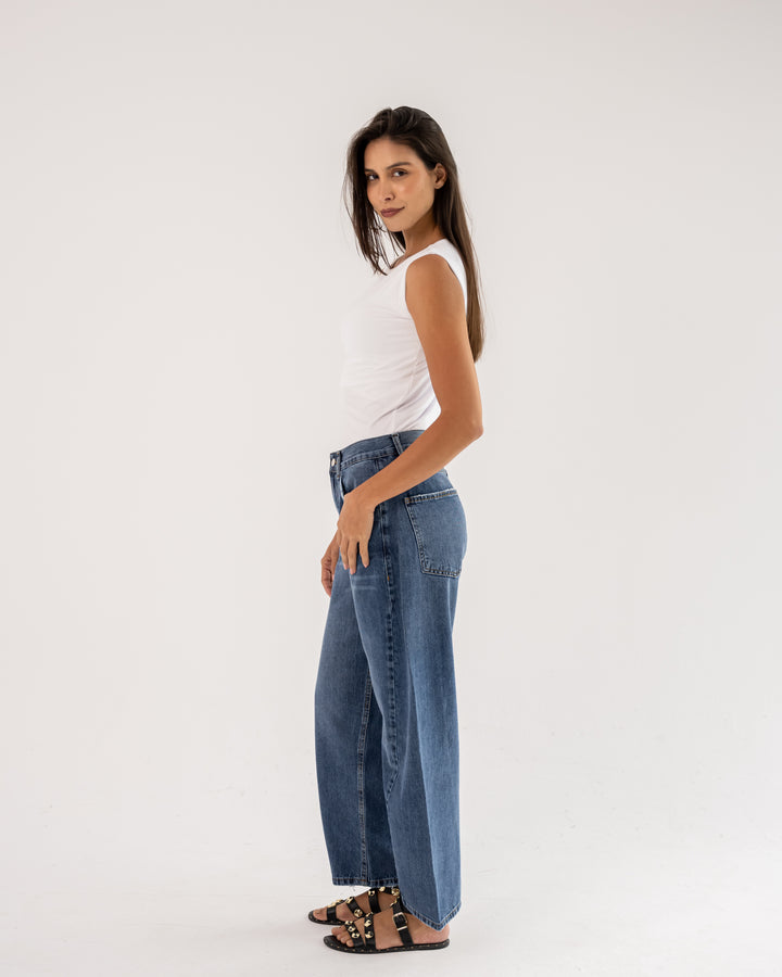 Baggy Barrel Mid Waist – Medium Wash