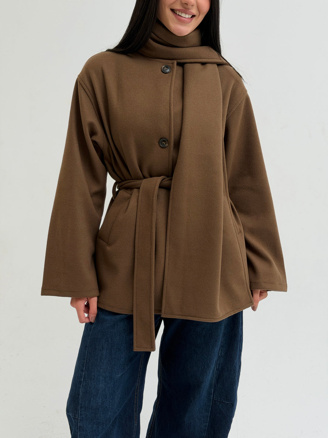 The Shawl Coat In Brown