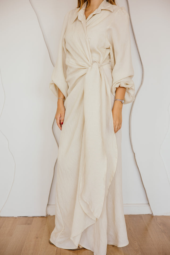 Serena Dress In Golden Beige