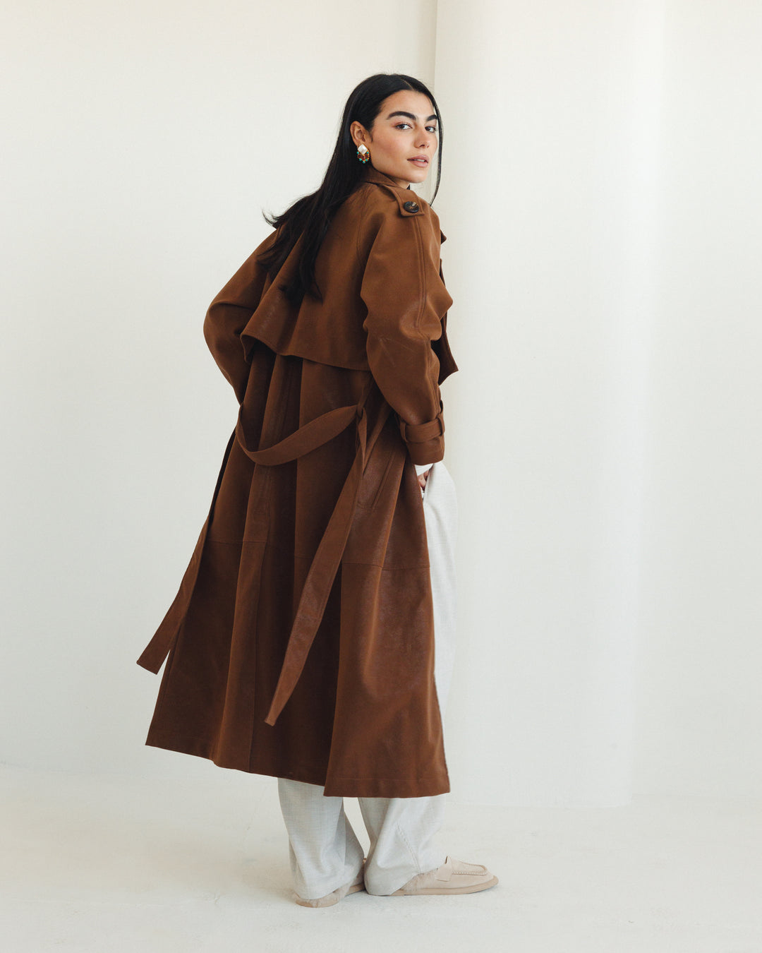 The Luxe Trench Coat In Havan