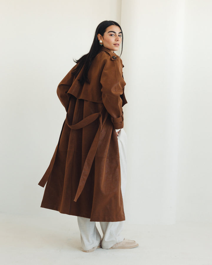 The Luxe Trench Coat In Havan