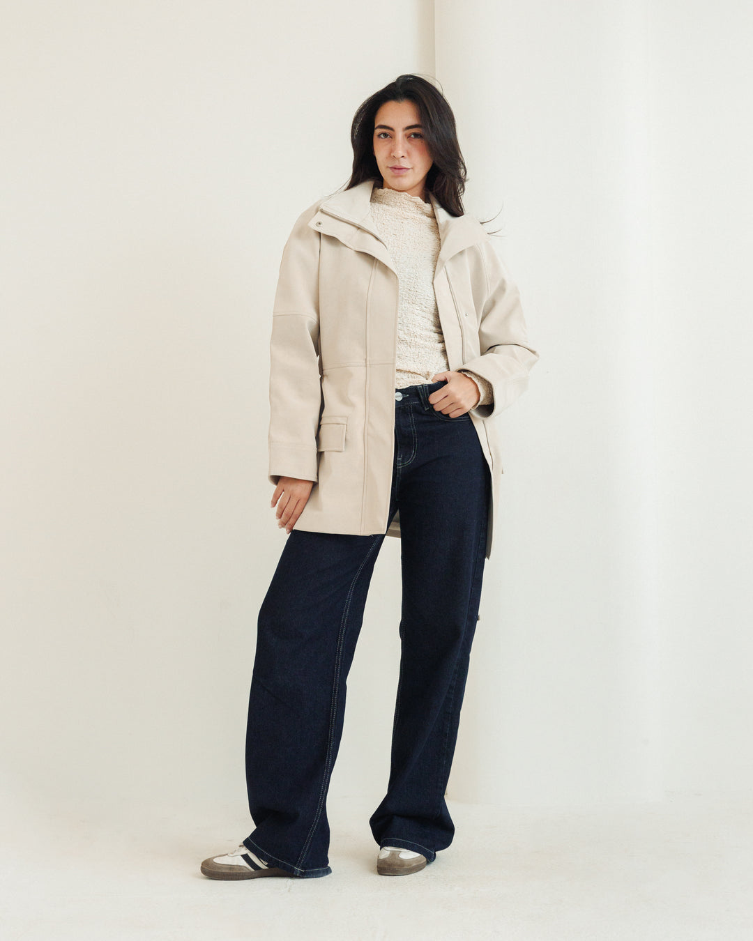 The Saddle Leather Jacket in Cream