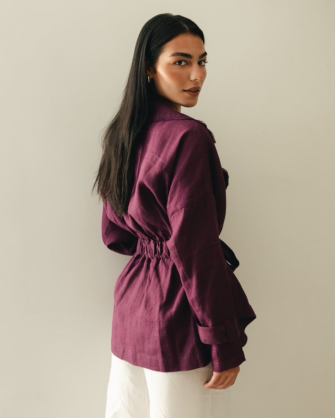 Raw cardigan in purple