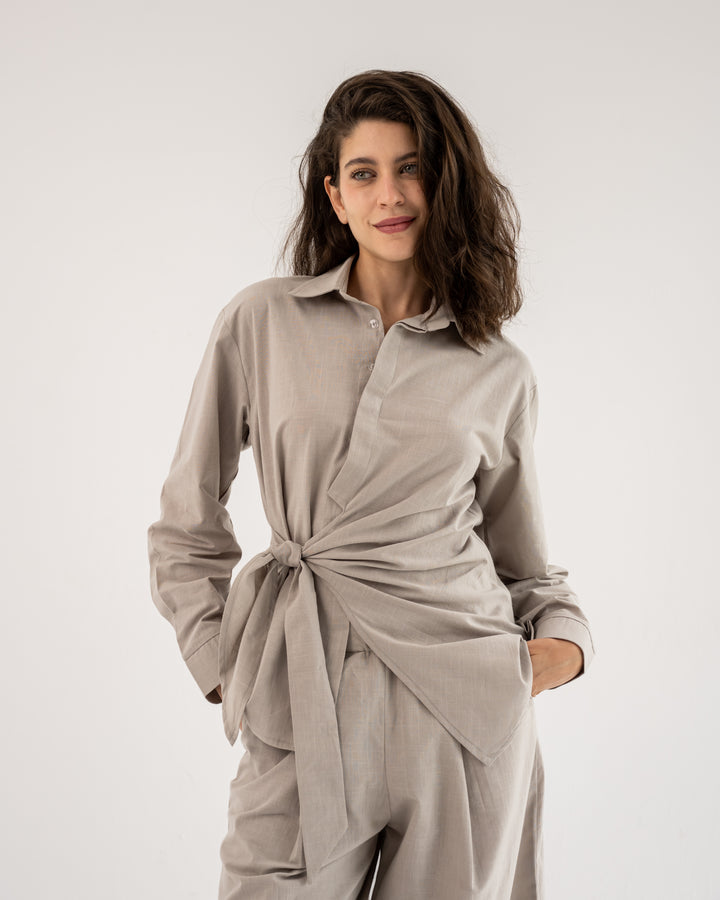 Duo Linen Set In Grey