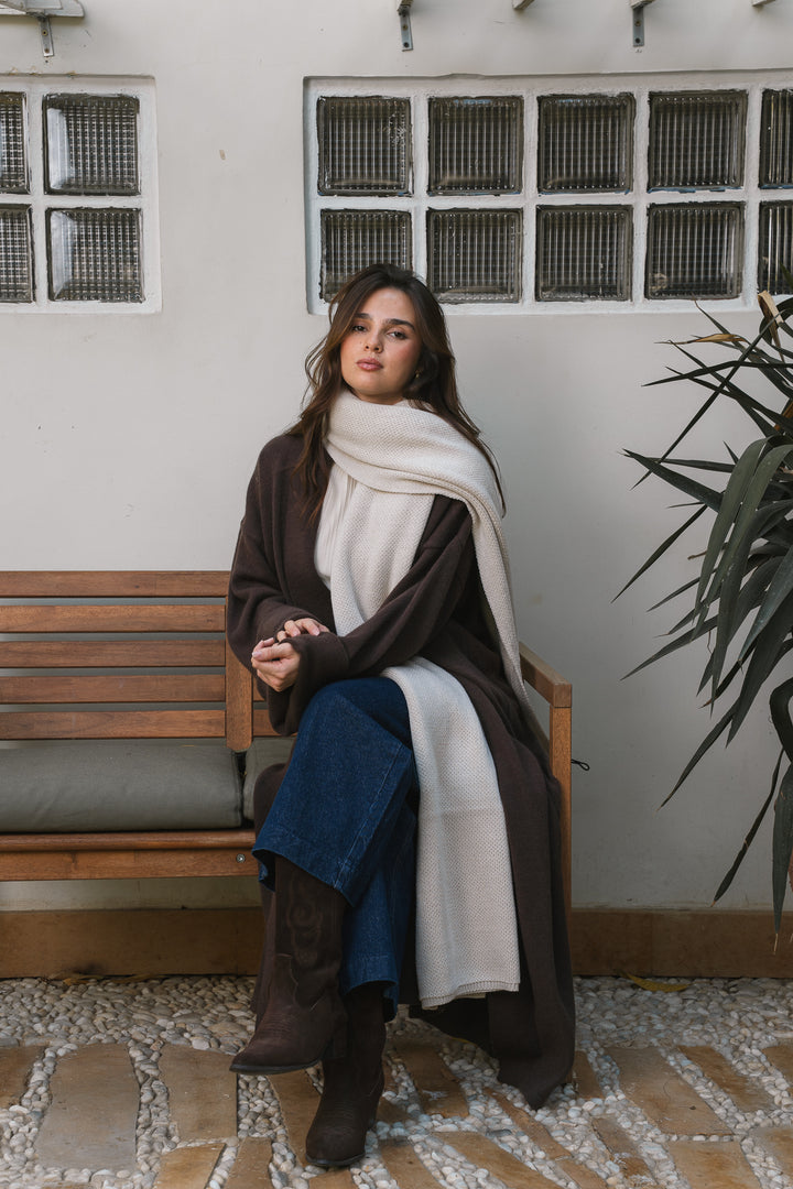 The Longline Cardigan – Dark Chocolate