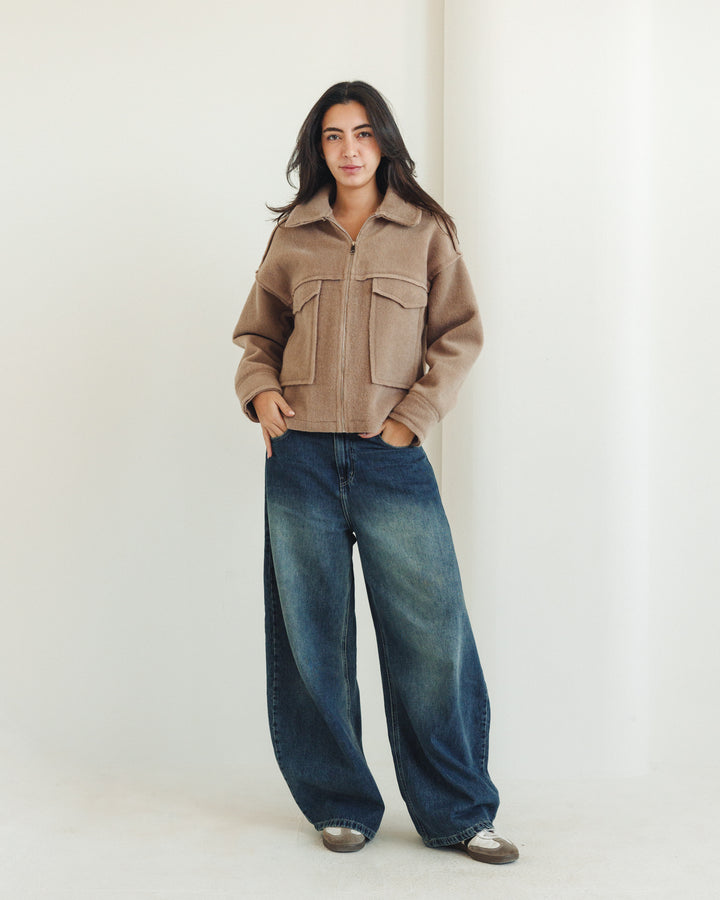 Teddy Jacket in Cafe