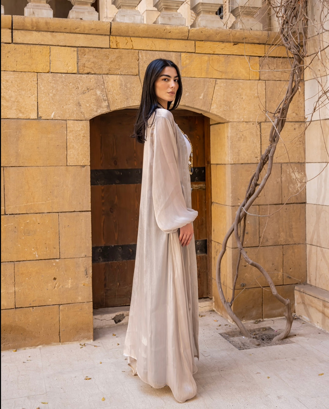 Noor Kaftan In Greige