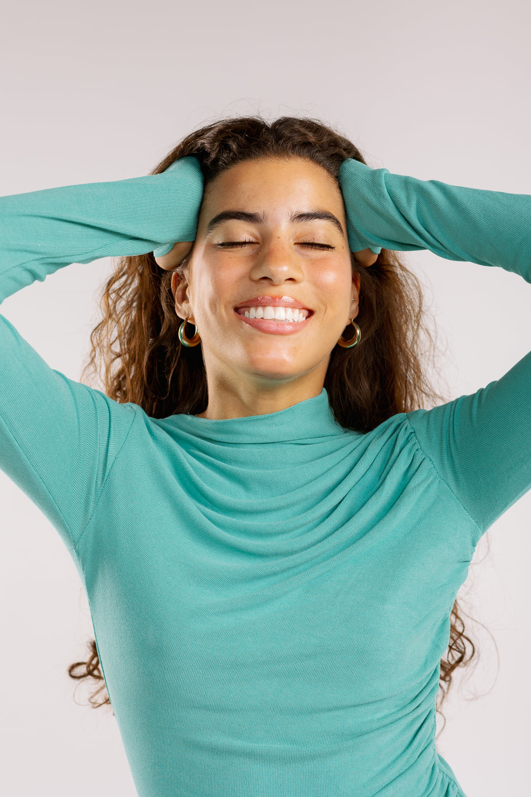 Draped Top In Turquoise