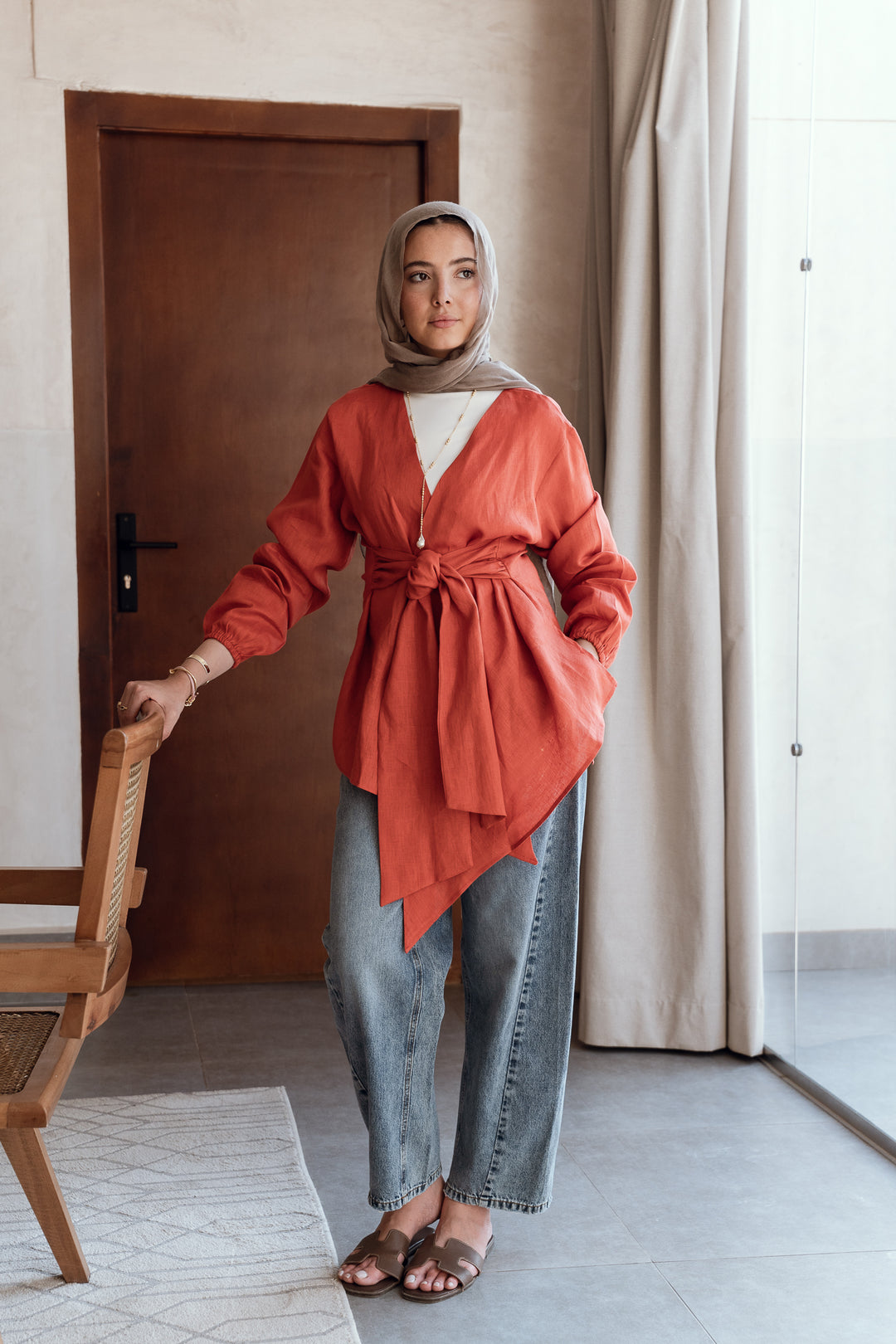 Palmer Blouse In Burnt Orange
