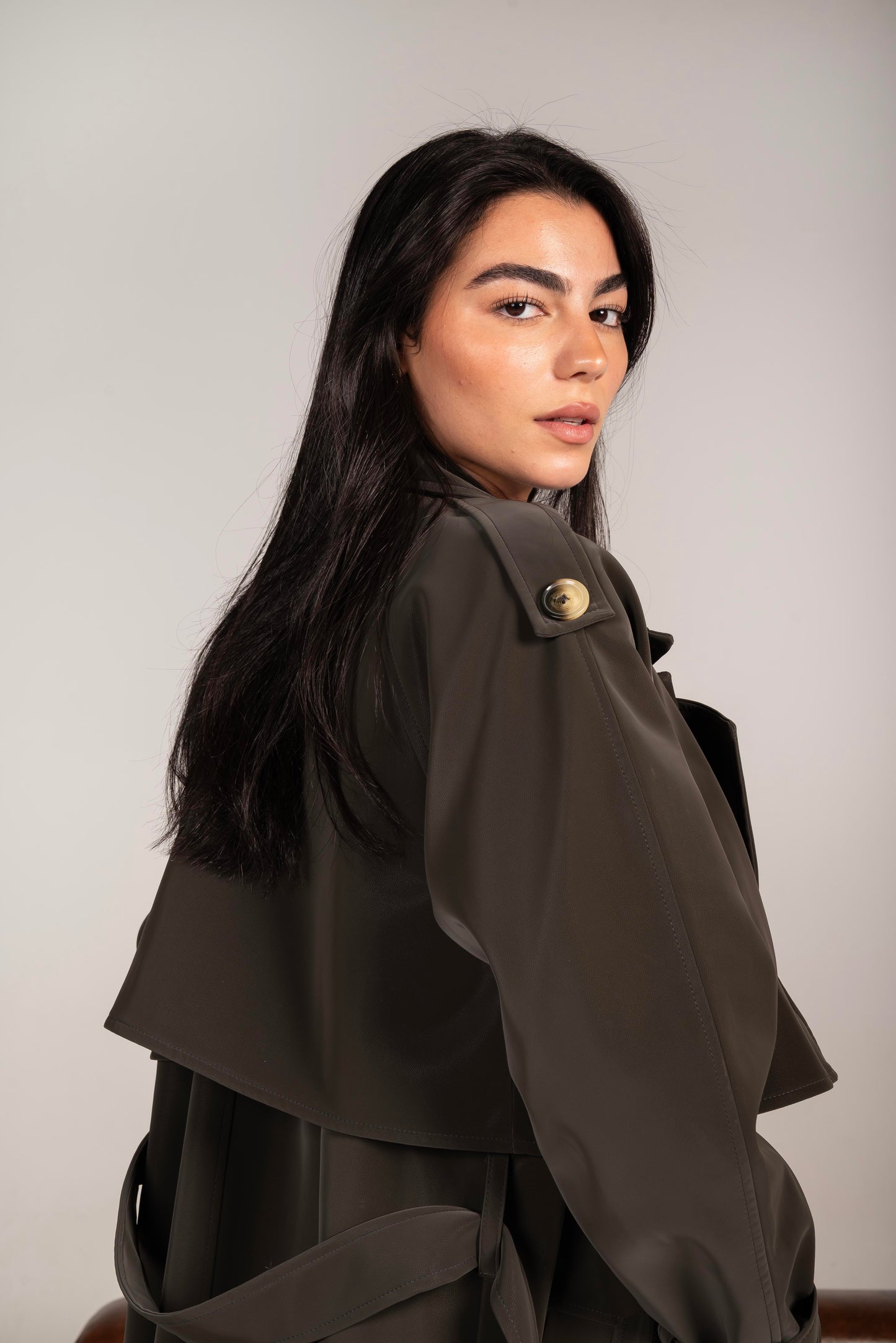 The Luxe Trench Coat In Olive