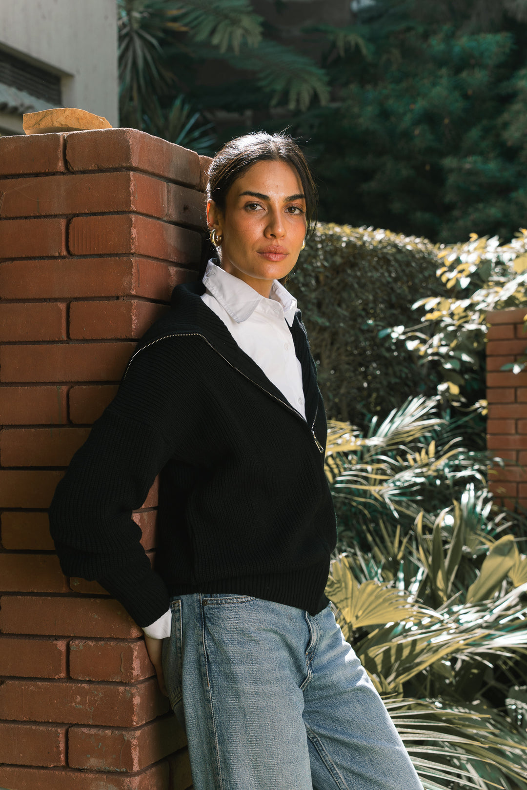 Premium chunky knit jumper - black