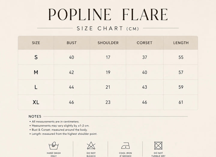 Popline flare shirt in brown