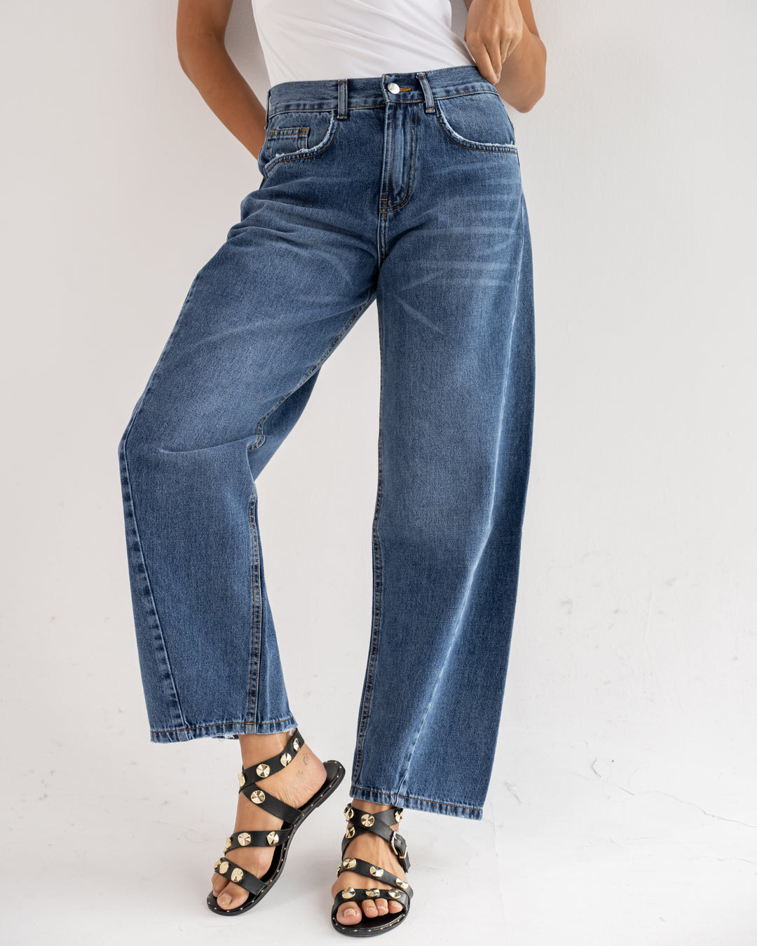 Baggy Barrel Mid Waist – Medium Wash