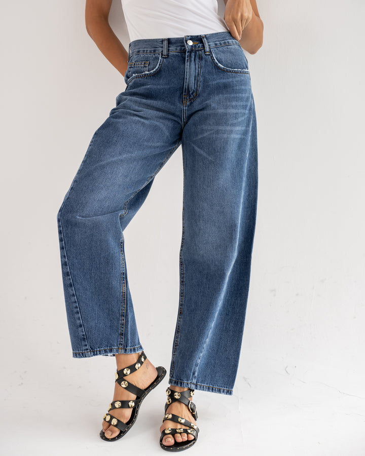 Baggy Barrel Mid Waist – Medium Wash