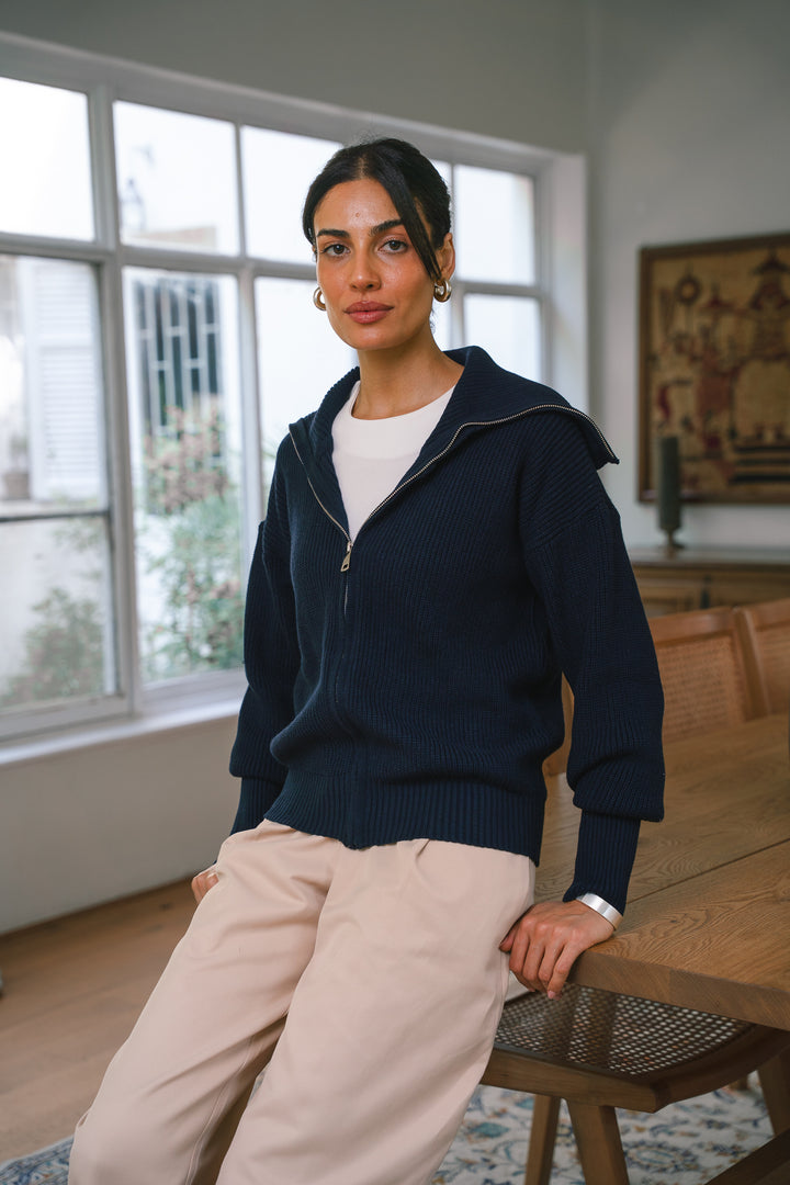 Premium Chunky Knit Jumper – Navy