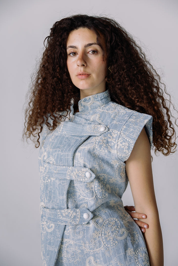Indigo bloom vest