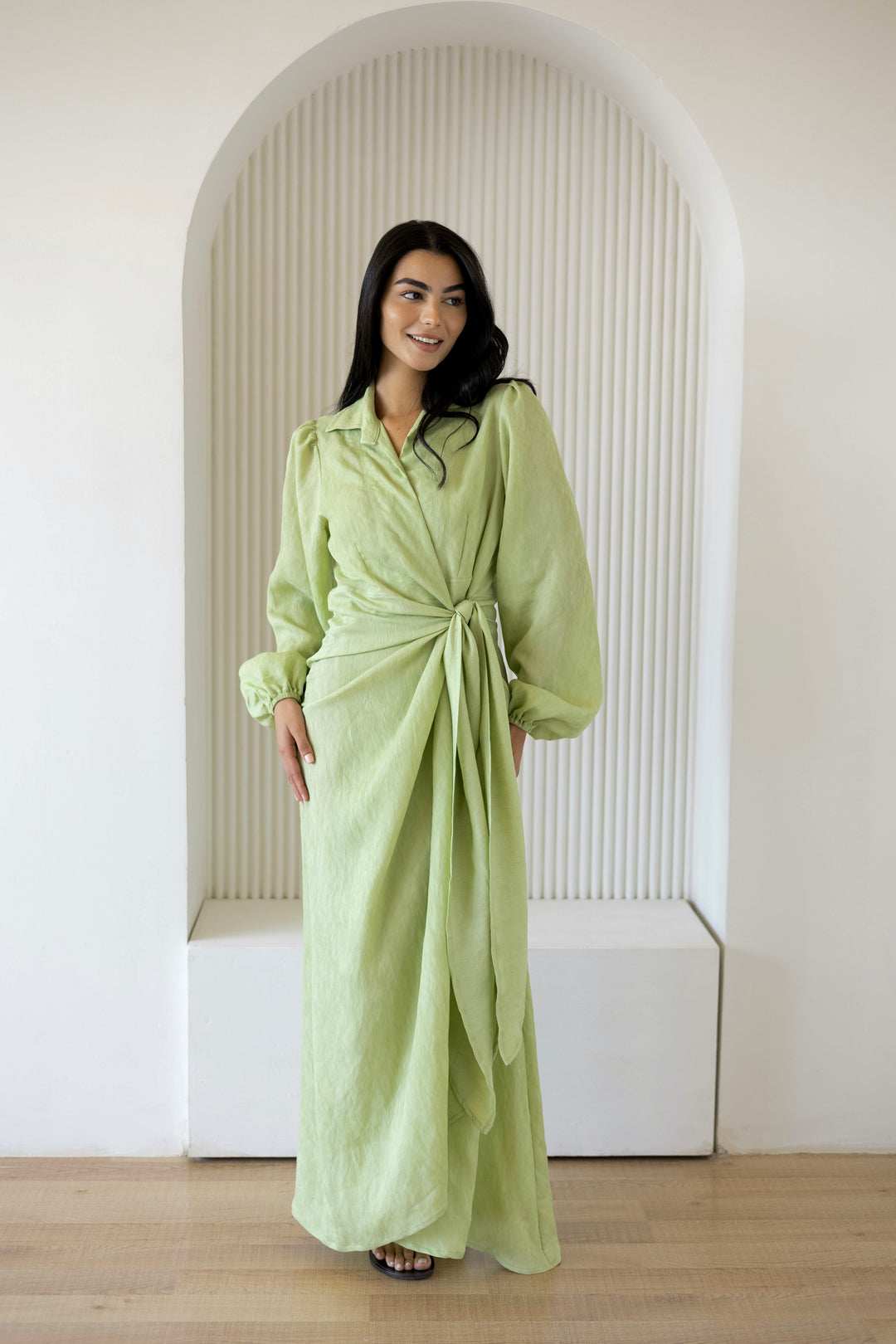 Serena Dress In Soft Green