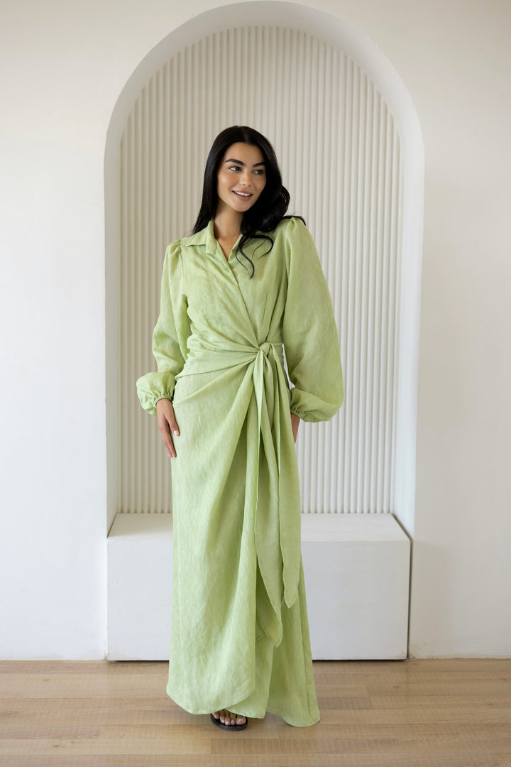 Serena Dress In Soft Green
