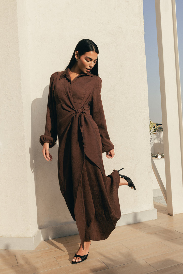 Serena-Air dress in brown